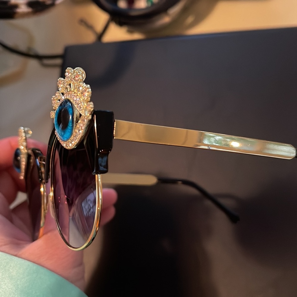 Swarovski rhinestones custom sunglasses Embellished eyeball eye fancy - Picture 8 of 8